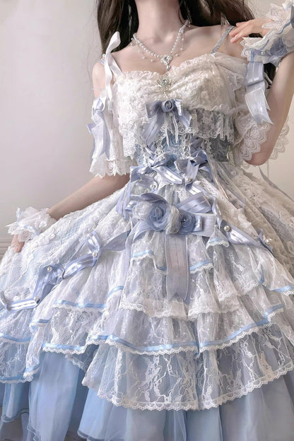Rose-Schleifen-Gorgeous-Prinzessinnen-Lolita-Kleid