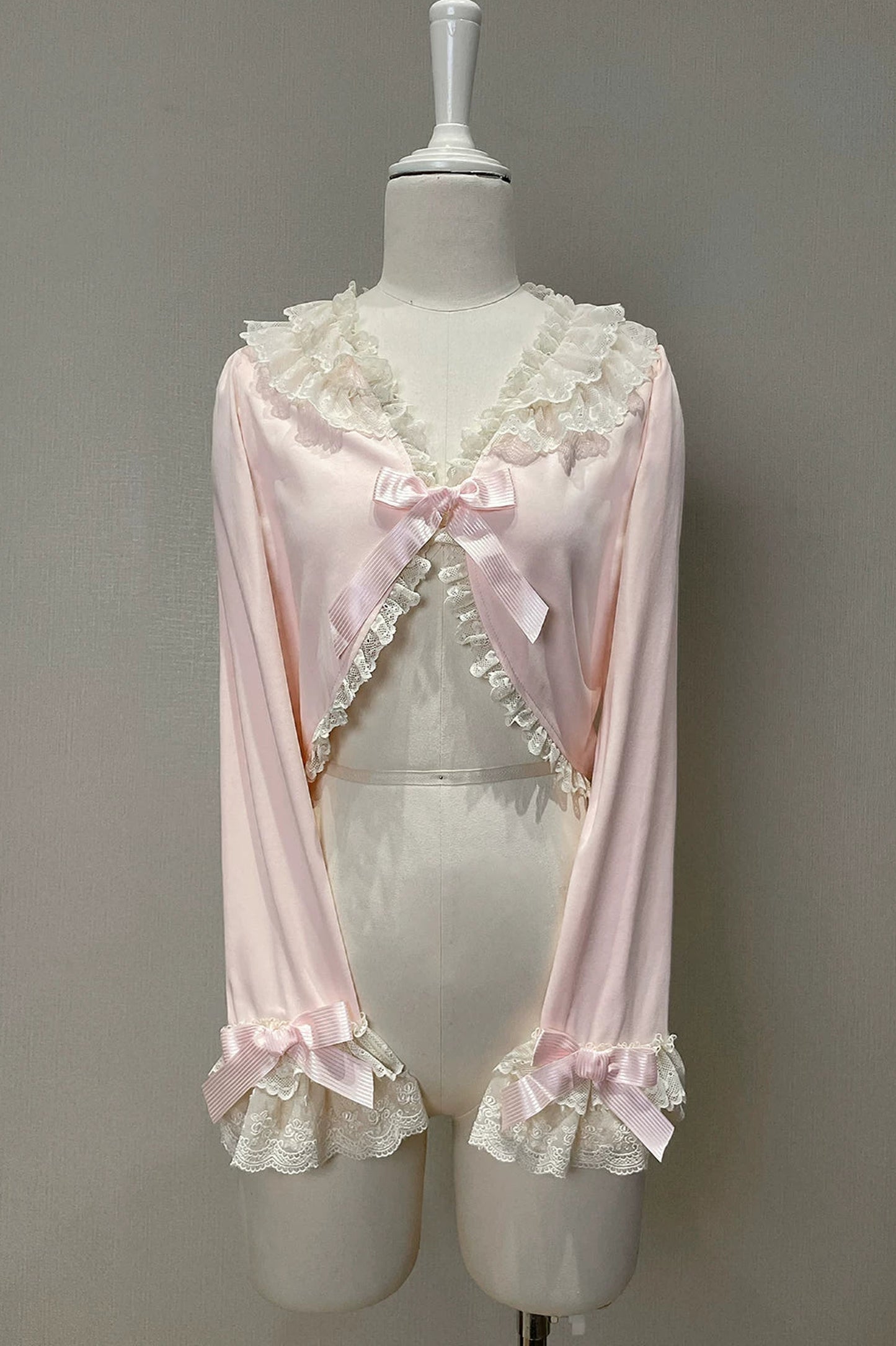 [Pre-order Deadline: May 29] Romantic Fairy Pink Lace Ribbon Cardigan