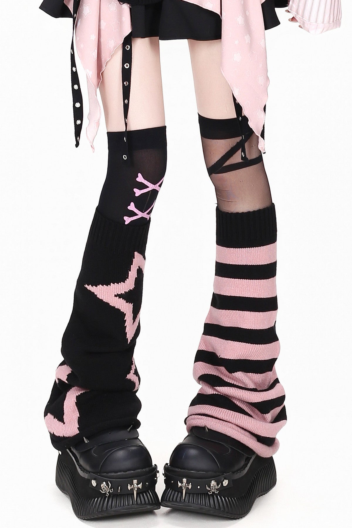 Y2K Star Striped Leg Warmers