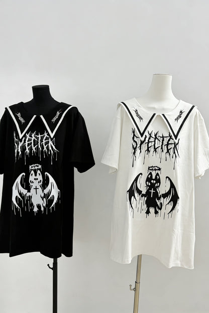 Teufelsgeist-Matrosenkragen-T-Shirt