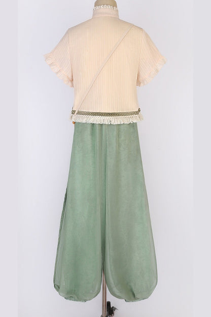 Chinese-Style Top & Balloon Pants Set-Up