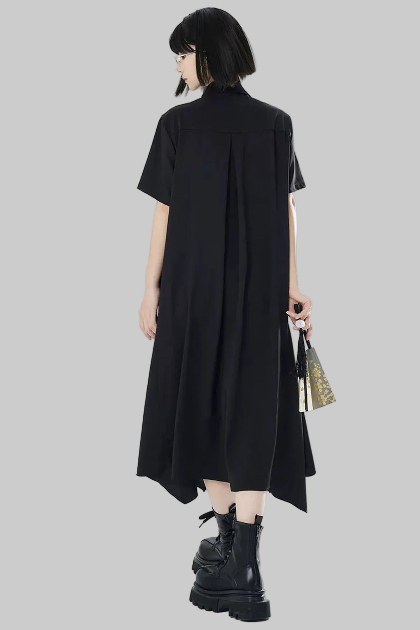 Gold Thread Embroidered Patchwork Dress