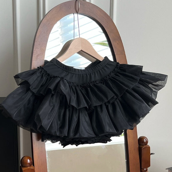 Cool Square Neck Three-Tiered Ruffle Skirt Dress