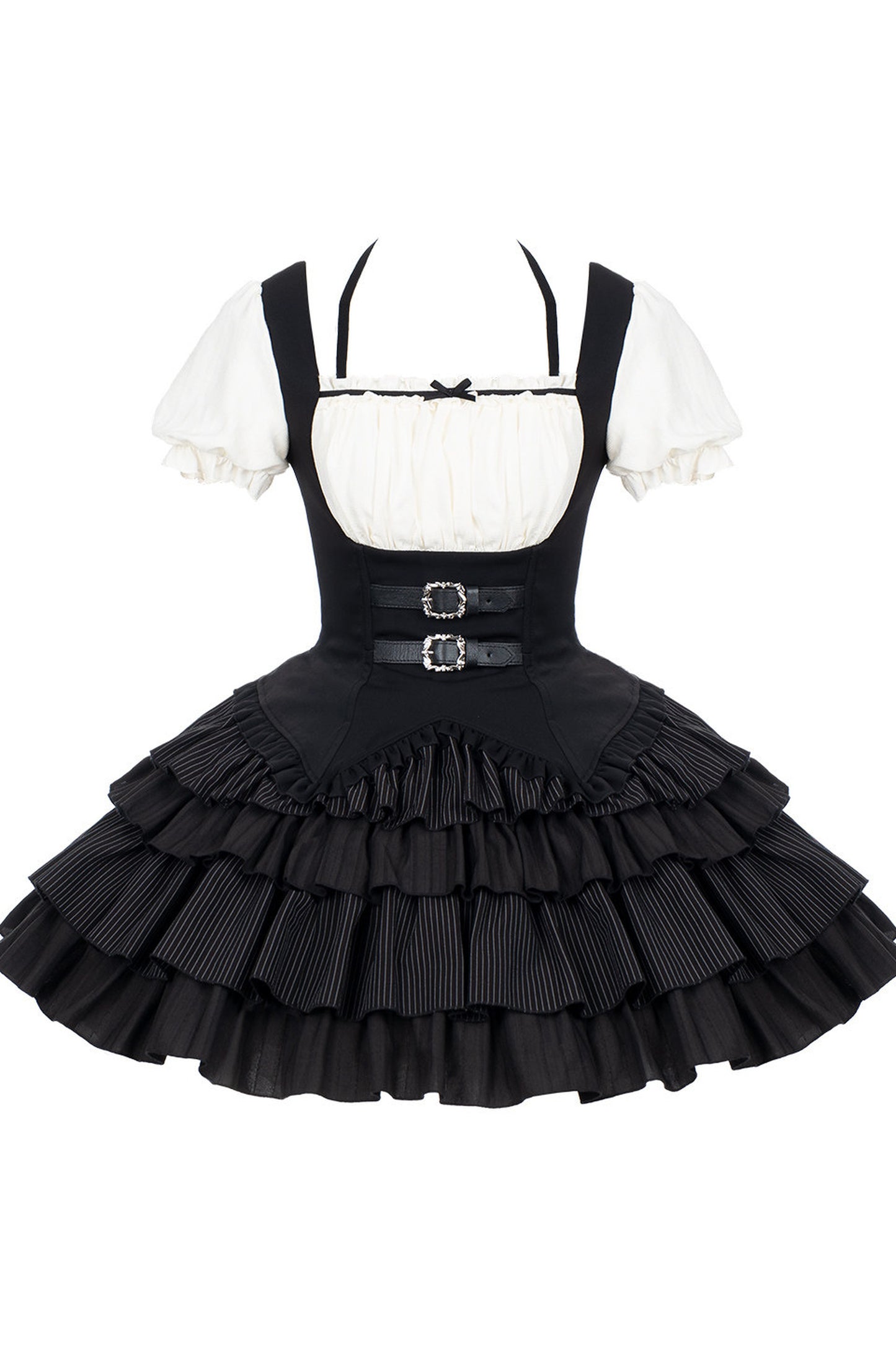 Cool Square Neck Four-Stage Dress