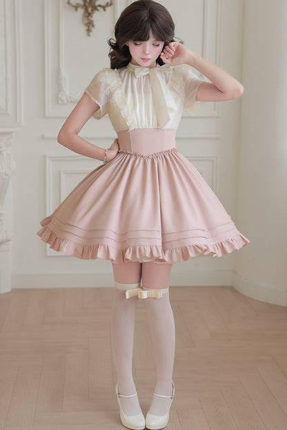 Blush Corset Ruffle Dress