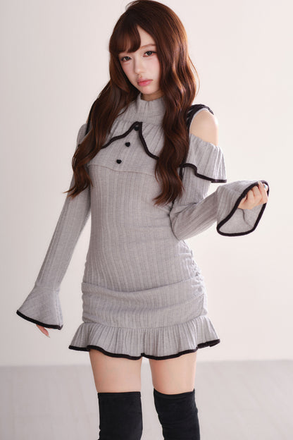 Set con abito gilet in maglia e top