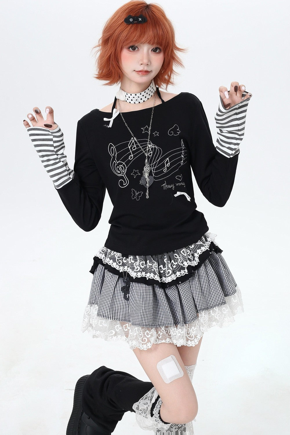Gothic Piano Ruffle Skirt