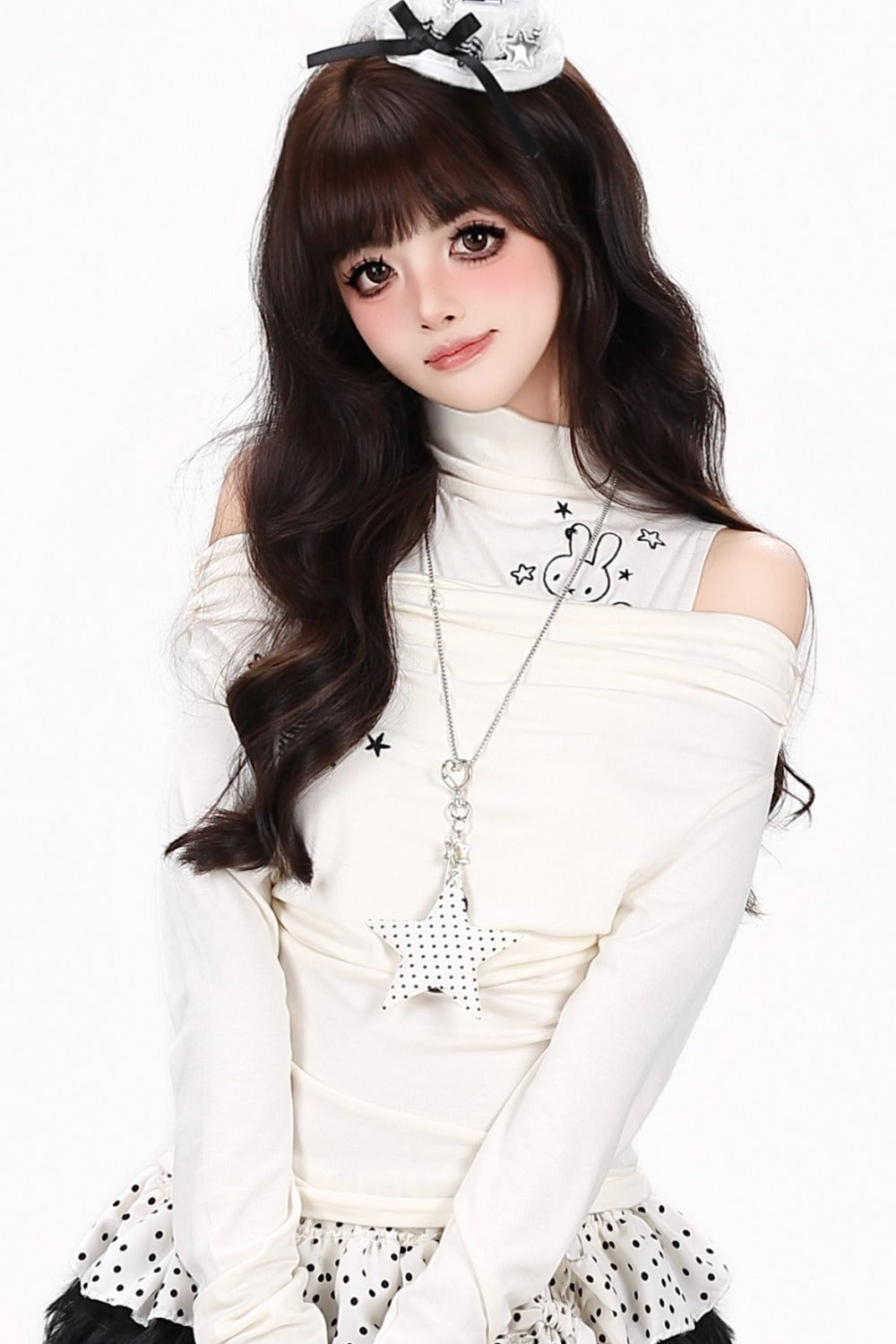 긴소매 반하이넥 티셔츠