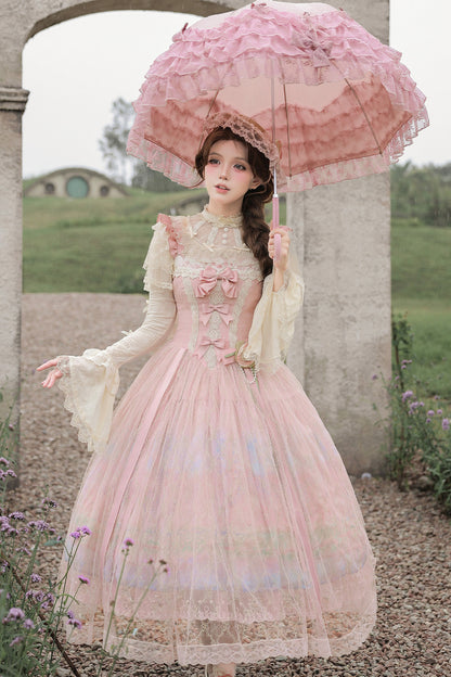 Ölgemälde-Lolita-JSK-Set mit hoher Taille