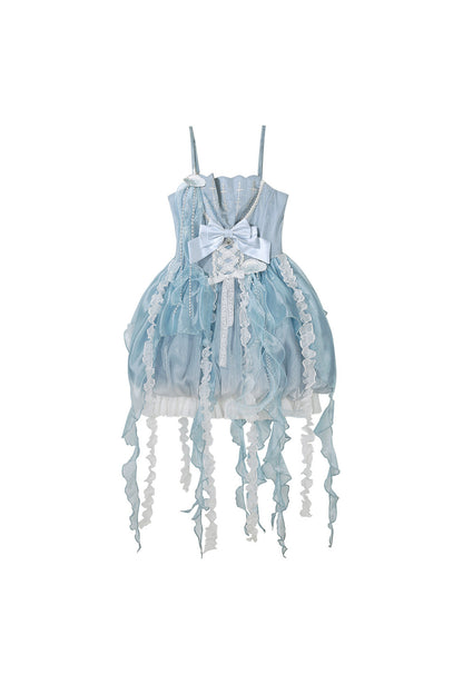 Fantasy Jellyfish Suspender Dress With Sleeves Set