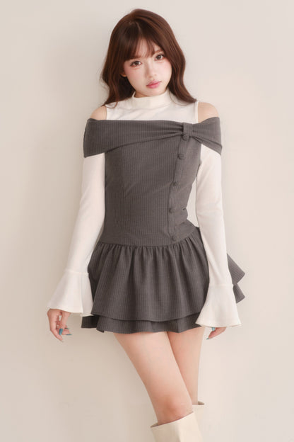 Long Sleeve Knitted Striped Dress