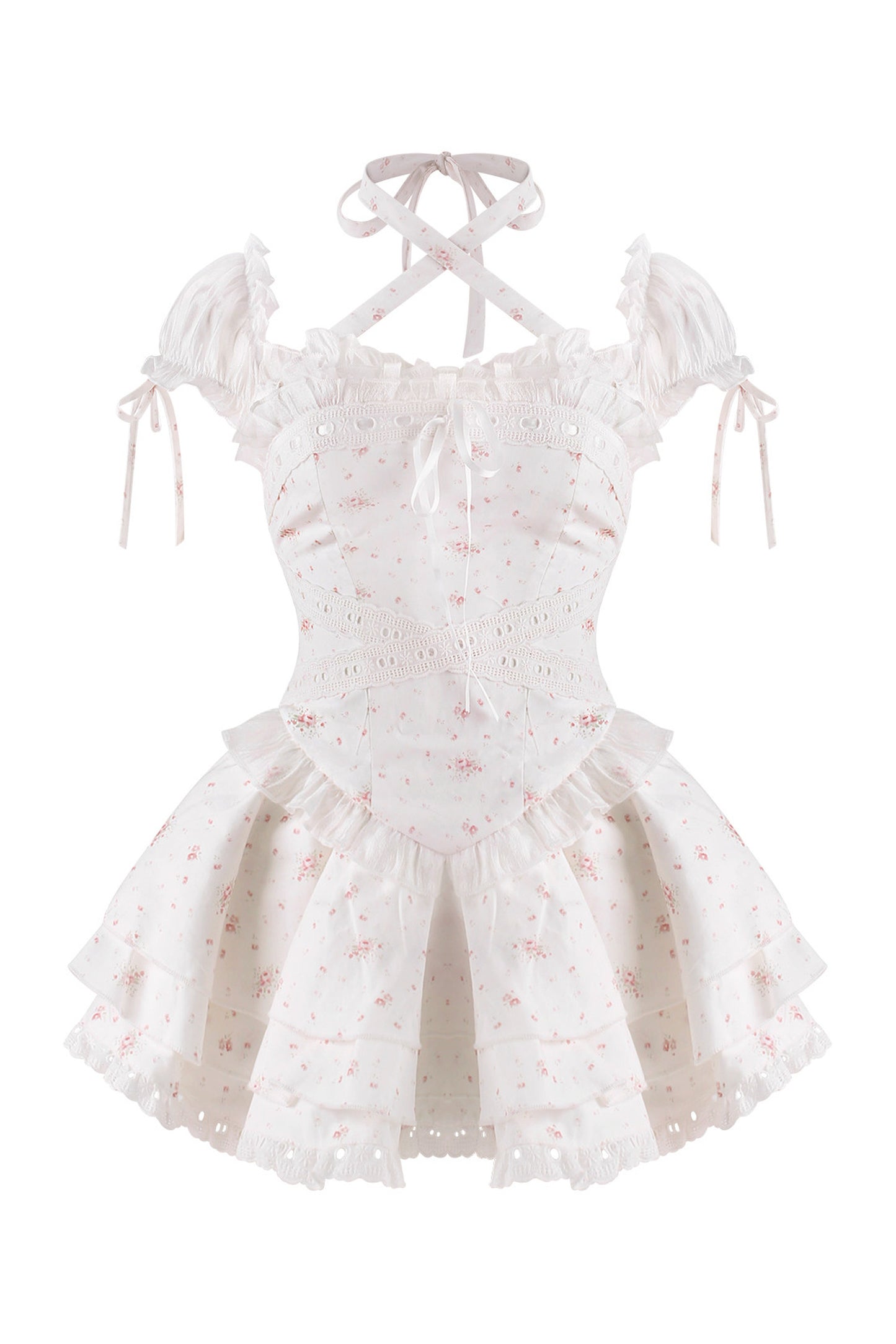 Weißes Blumencamisole-Kleid