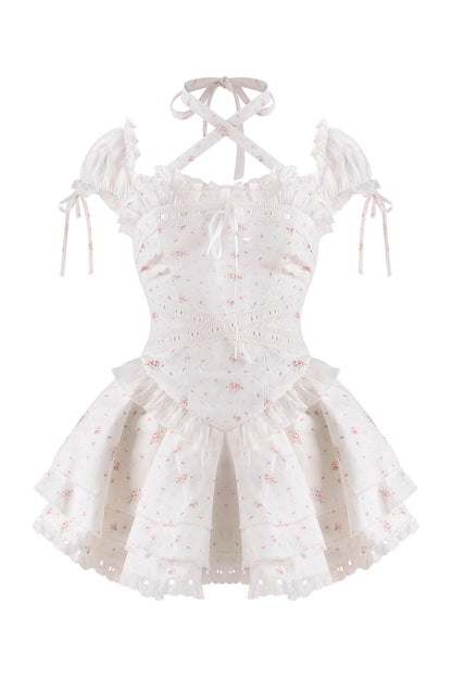 Weißes Blumencamisole-Kleid