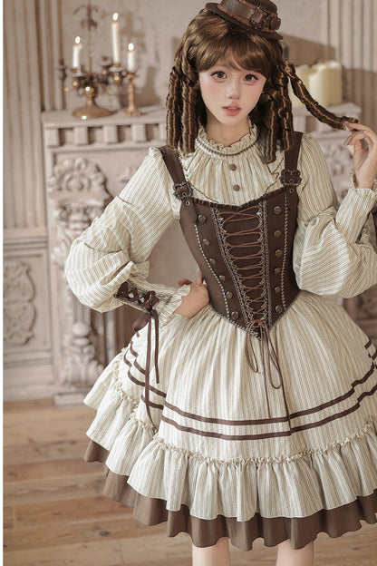 Gerüschtes Two-Way-Kleid mit Accessoire-Set