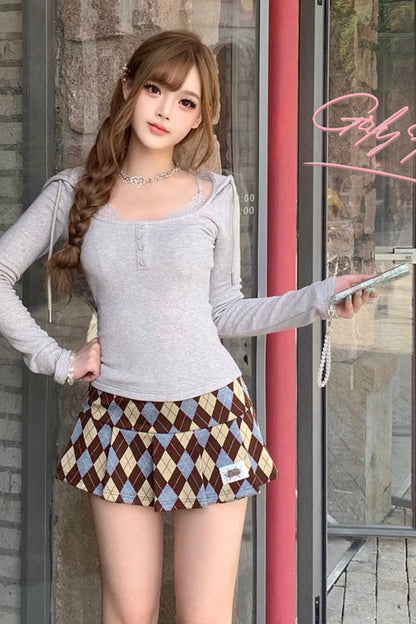 A-Line Plaid Skirt