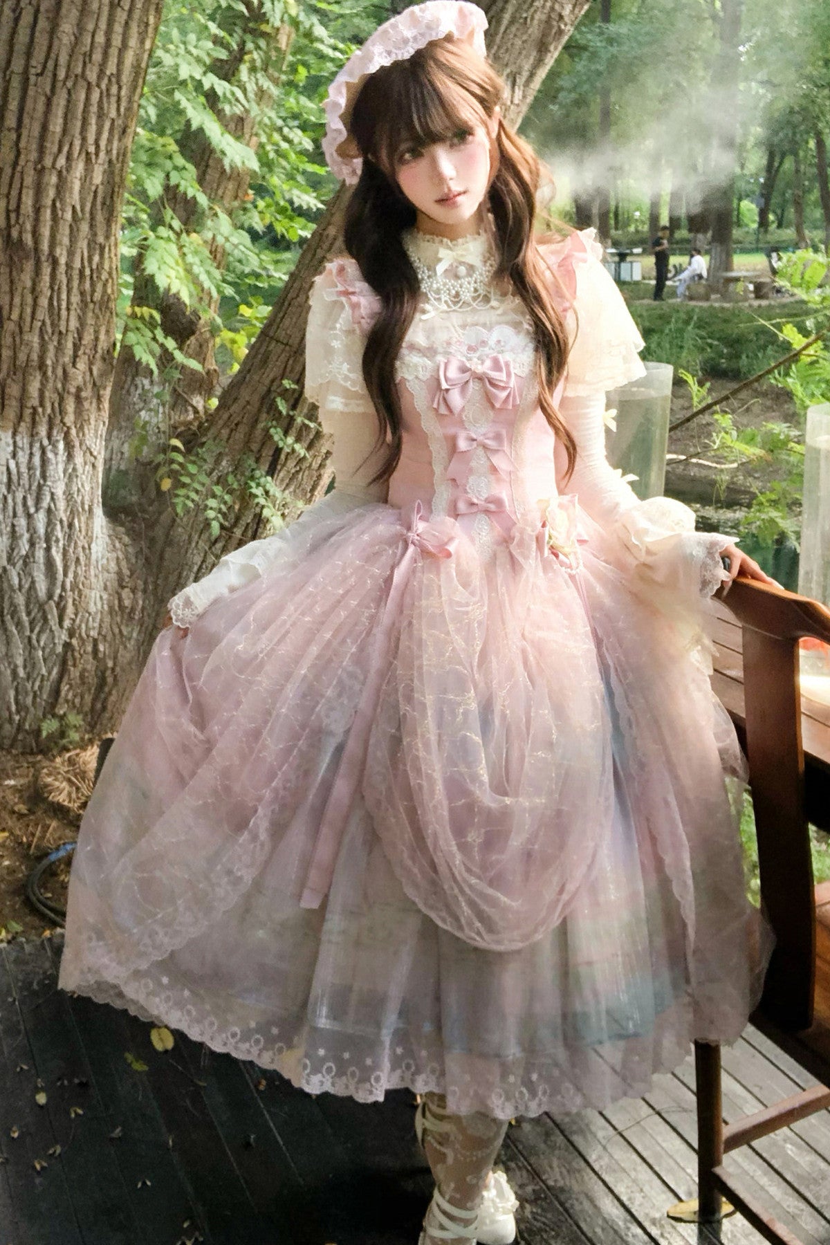 Ölgemälde-Lolita-JSK-Set mit hoher Taille