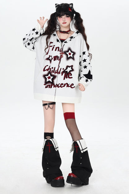 Night Stars Lantern Sleeve Cardigan