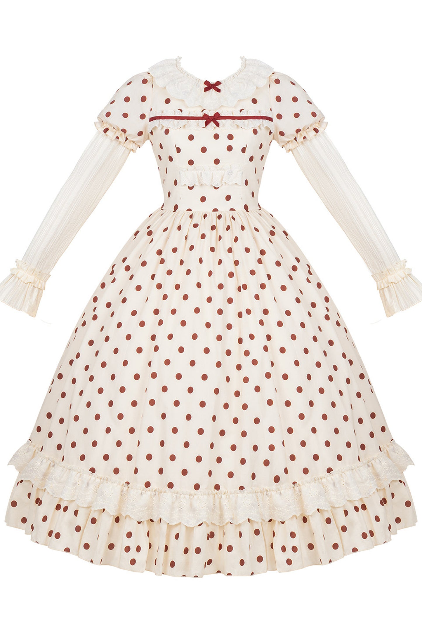Cotton Polka Dot Print OP Dress Set-Up
