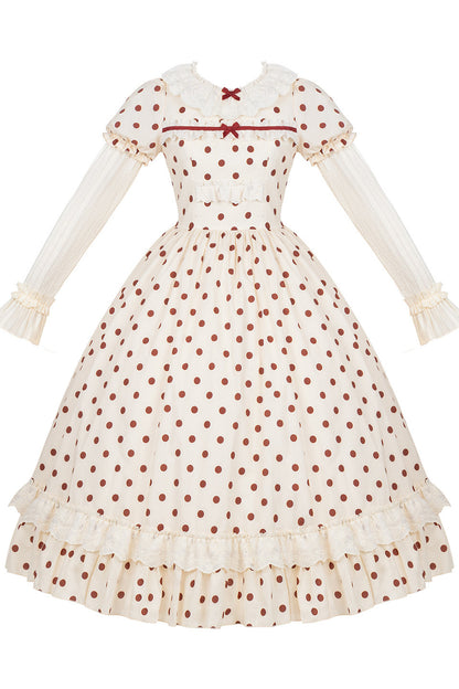 Cotton Polka Dot Print OP Dress Set-Up