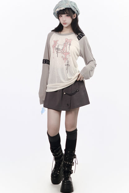 Tie-Dye Printed Sun Protection Cover-Up T-Shirt