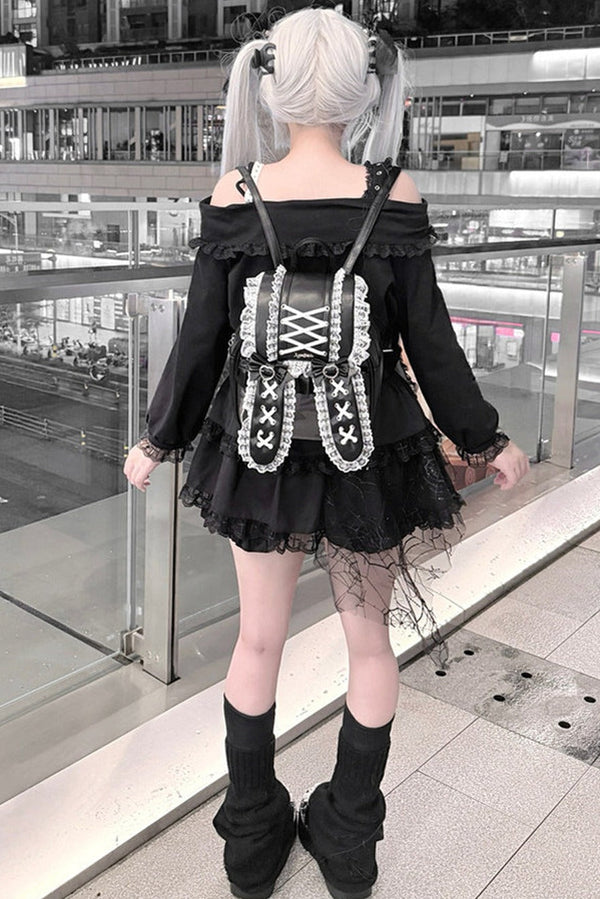 Bunny Asymmetrical Long-Sleeve Top and Skirt Set-Up