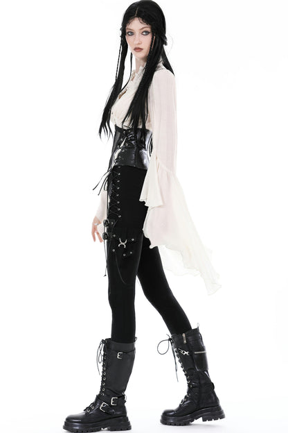Gothic-Spitzenbluse mit ausgestellten Ärmeln