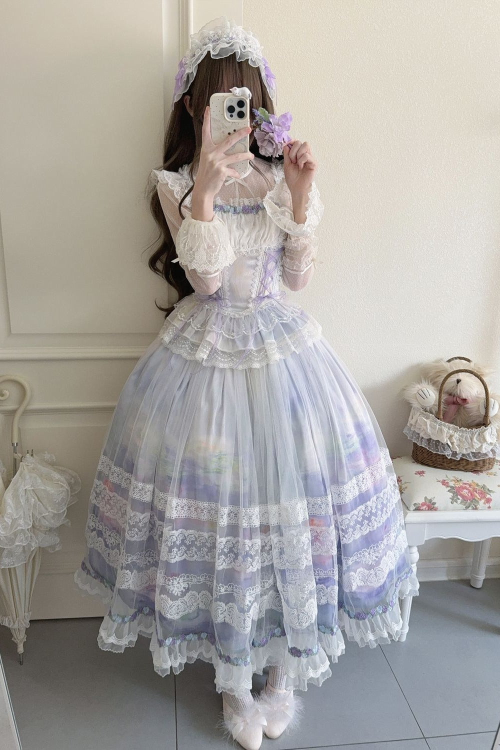 Misty Grape Garden Lolita Cami and Skirt Set-Up