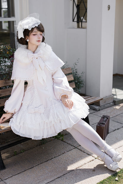 Lace Trim Bowknot Lolita Coat