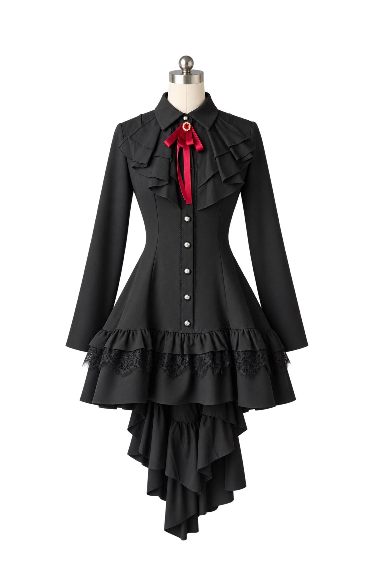 Gothic Ten-Piece Cut Lace Dress