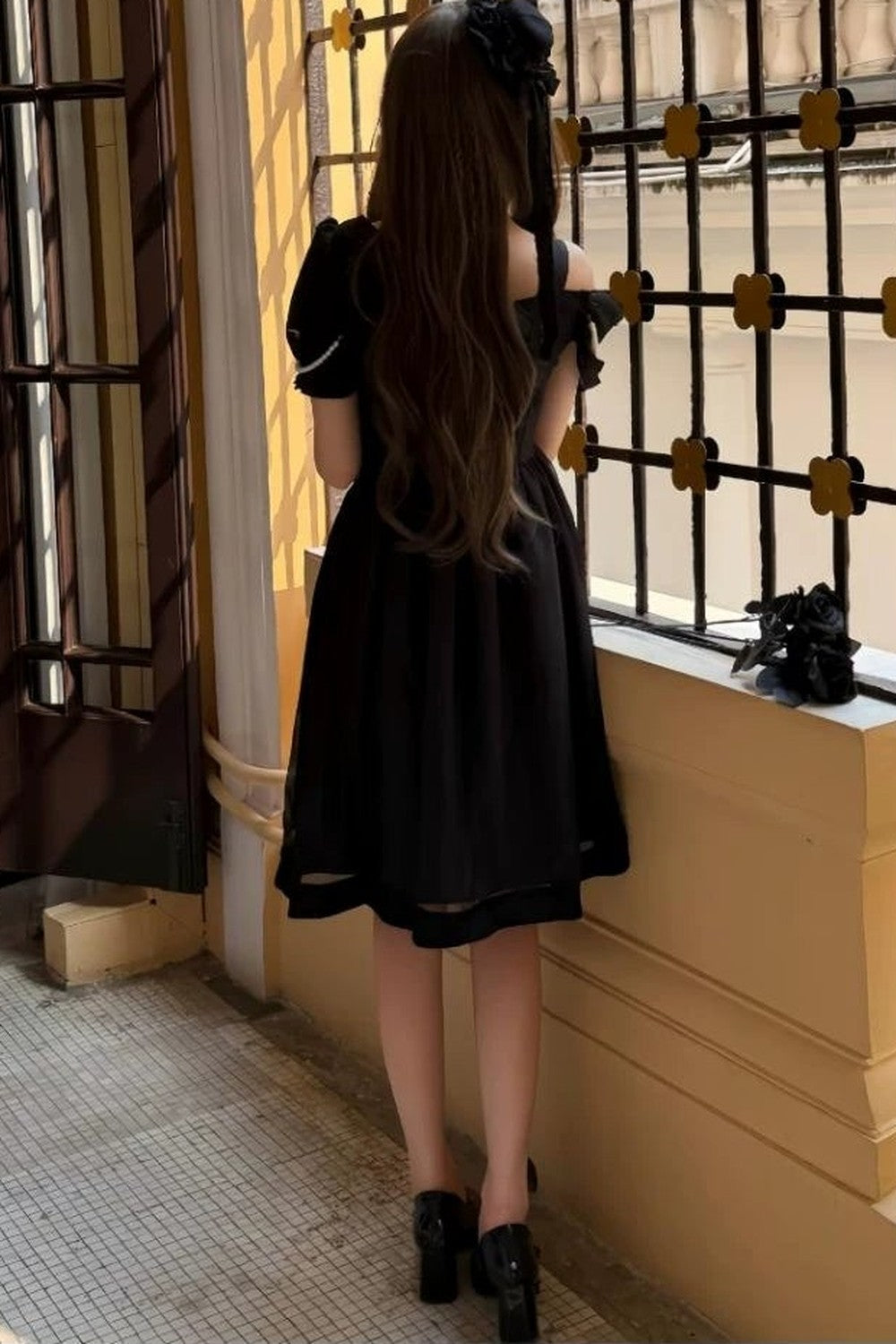 Camellia Black Dress