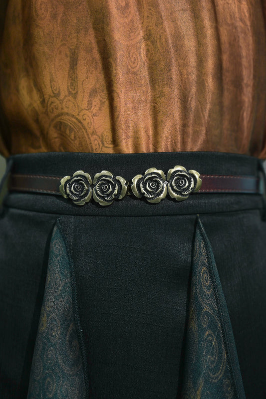 Genuine Leather Rose Belt