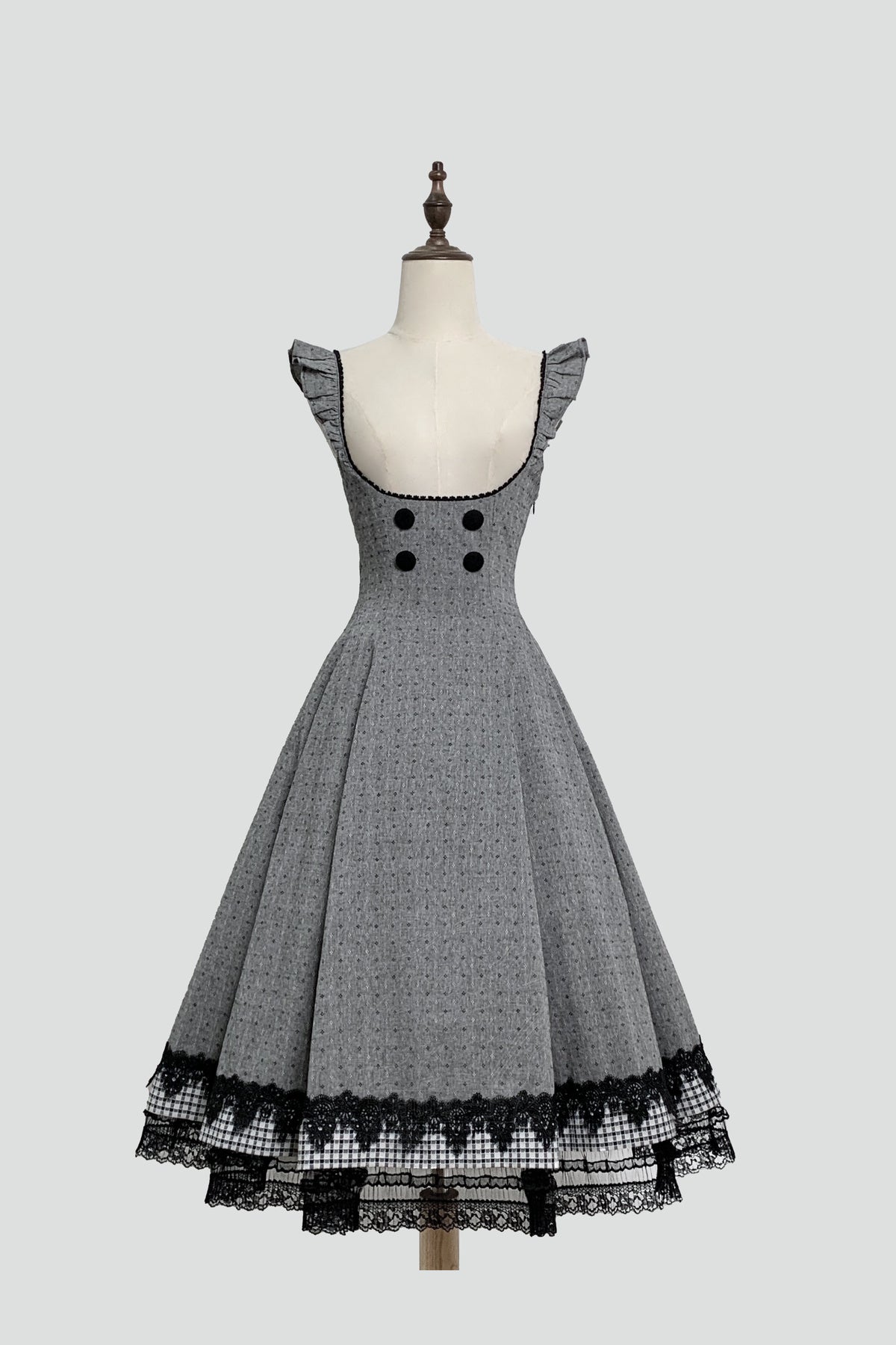 Ruffle Collar Shirt and Dress Set-Up