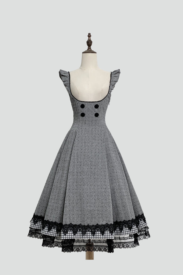 Ruffle Collar Shirt and Dress Set-Up