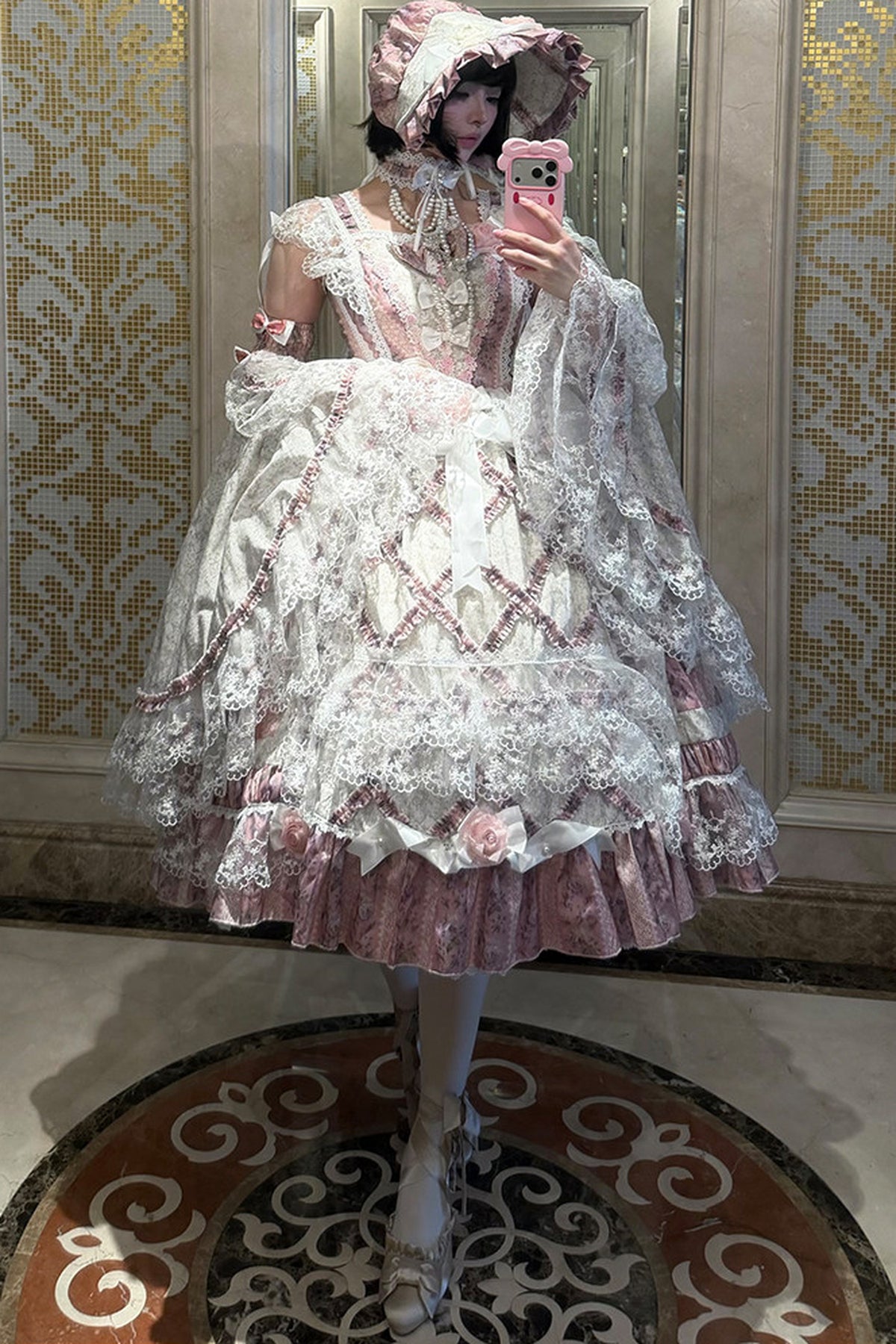 Detachable Sleeve Floral Lolita Dress Set