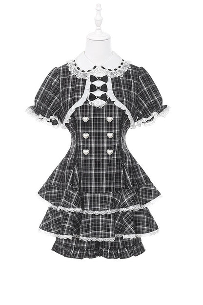 Checked Doll Jirai Kei Dress + Shorts