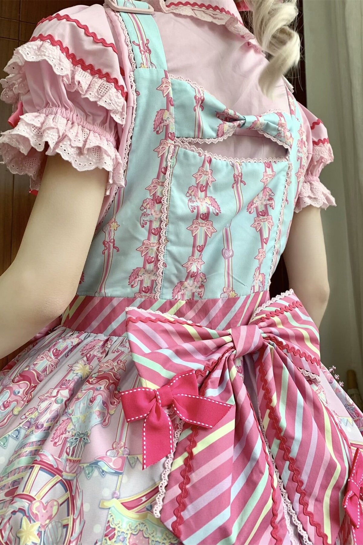 Amusement Park Jsk Suspender Dress and Shirt Set-Up