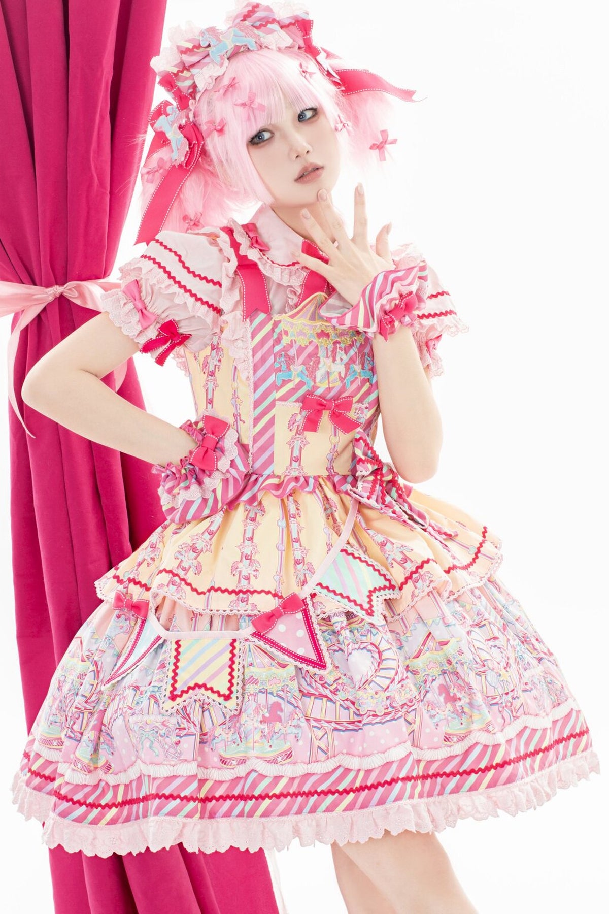 Amusement Park Jsk Suspender Dress and Shirt Set-Up