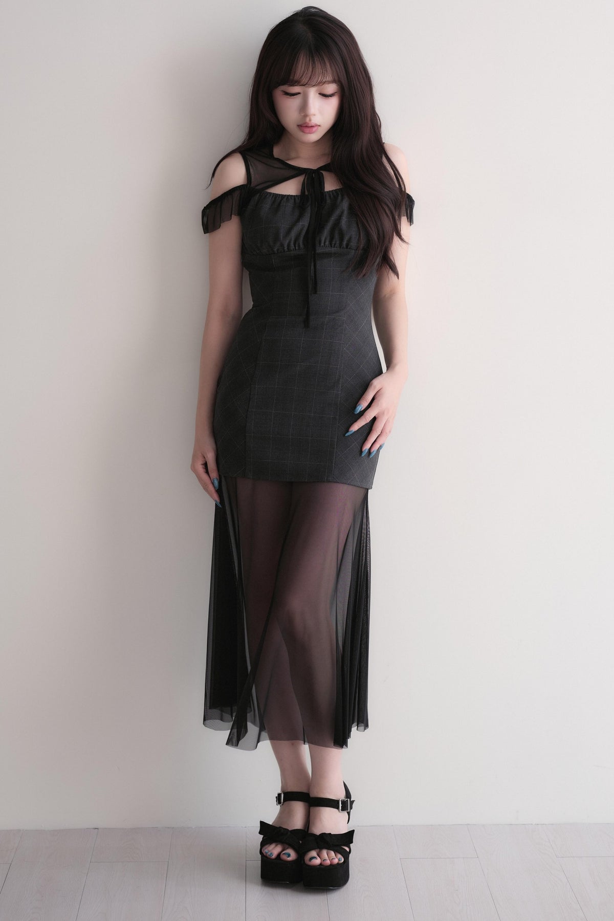 Elegant Sheer Layered Maxi Dress