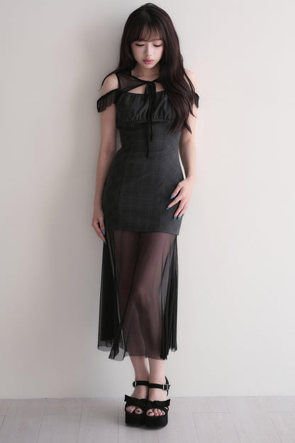 Elegant Sheer Layered Maxi Dress