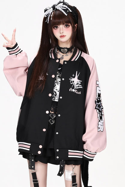 Retro Embroidered Varsity Jacket