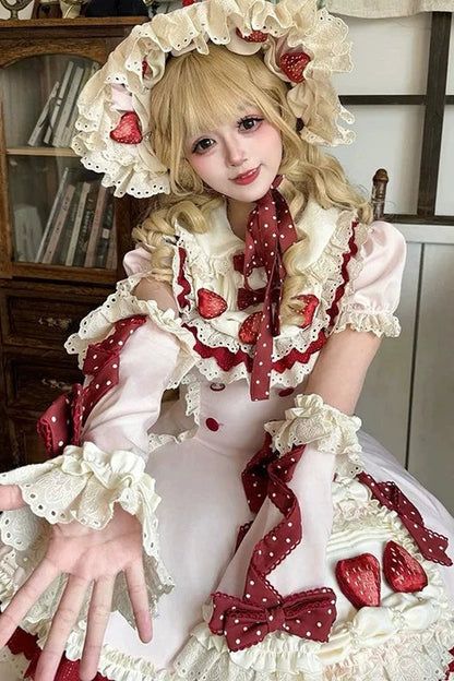 Robe lolita coupe ample gâteau aux fraises