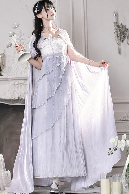 Kleid-Set im griechischen Stil mit Empire-Taille und Cape