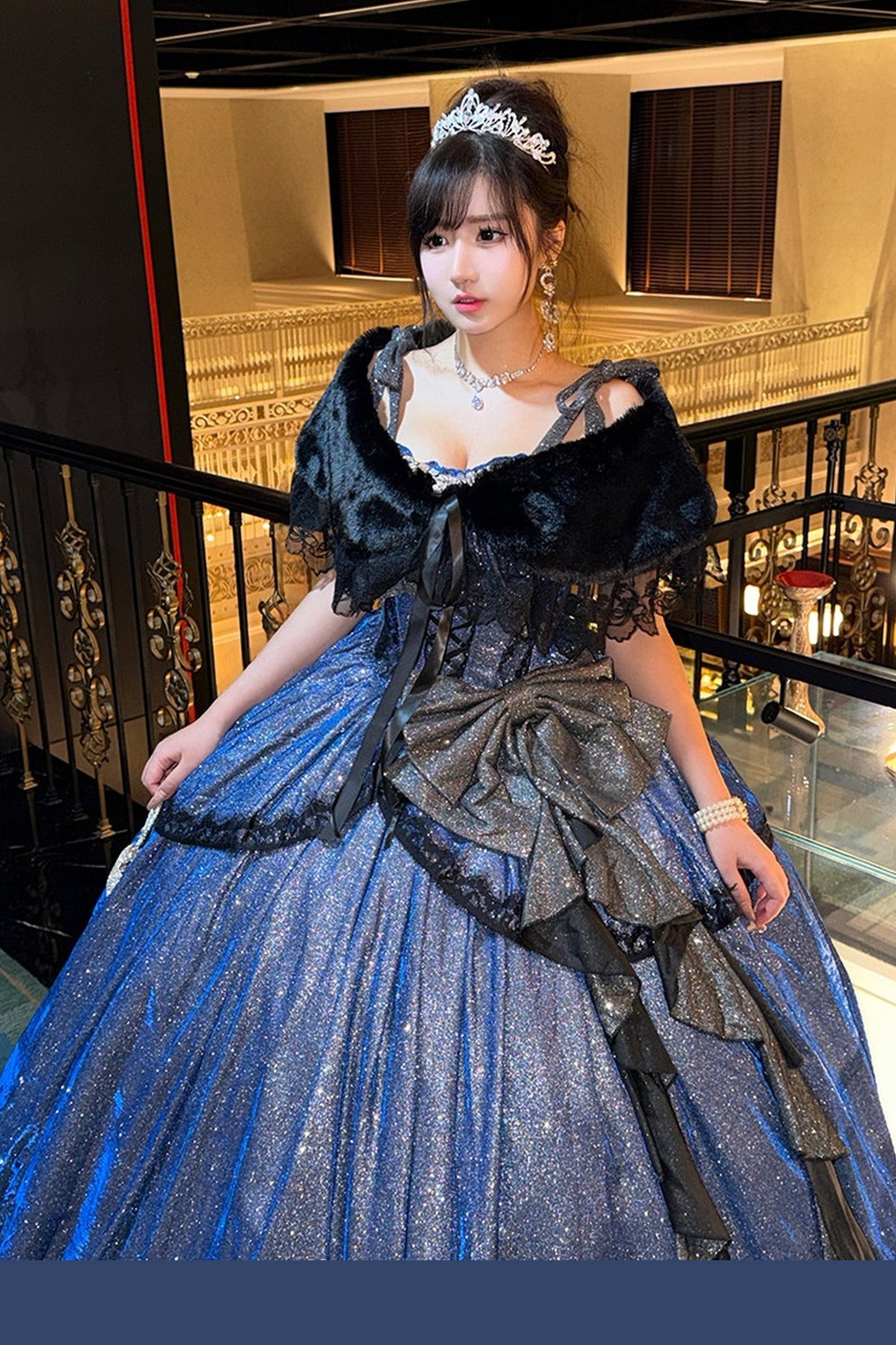 星屑ネイビープリンセスドレス