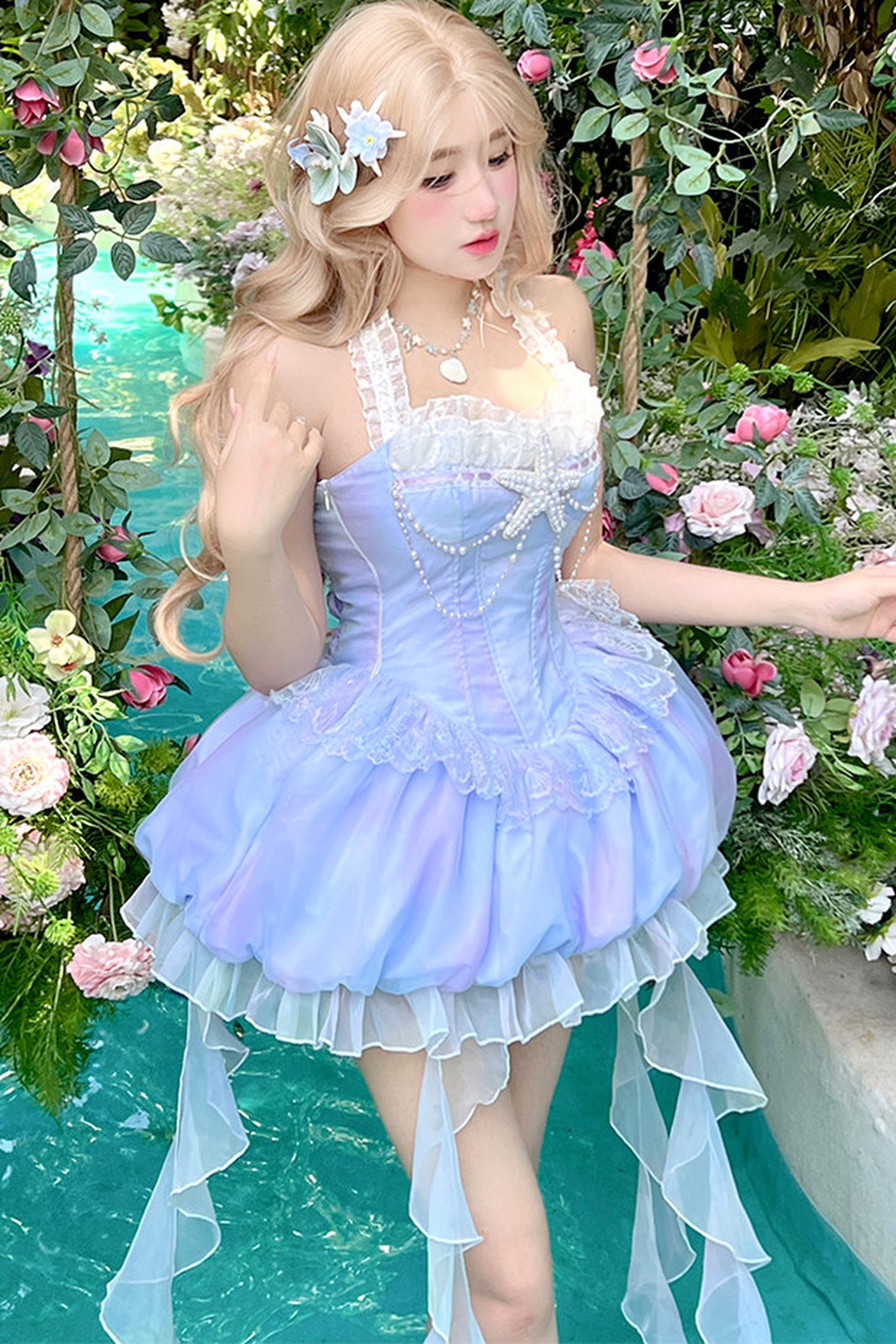 Shell Ribbon Bubble Mermaid Lolita Dress