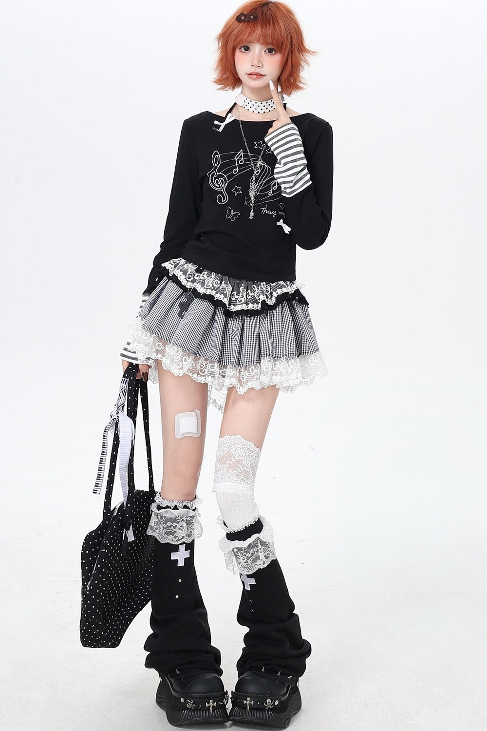 Gothic Piano Ruffle Skirt