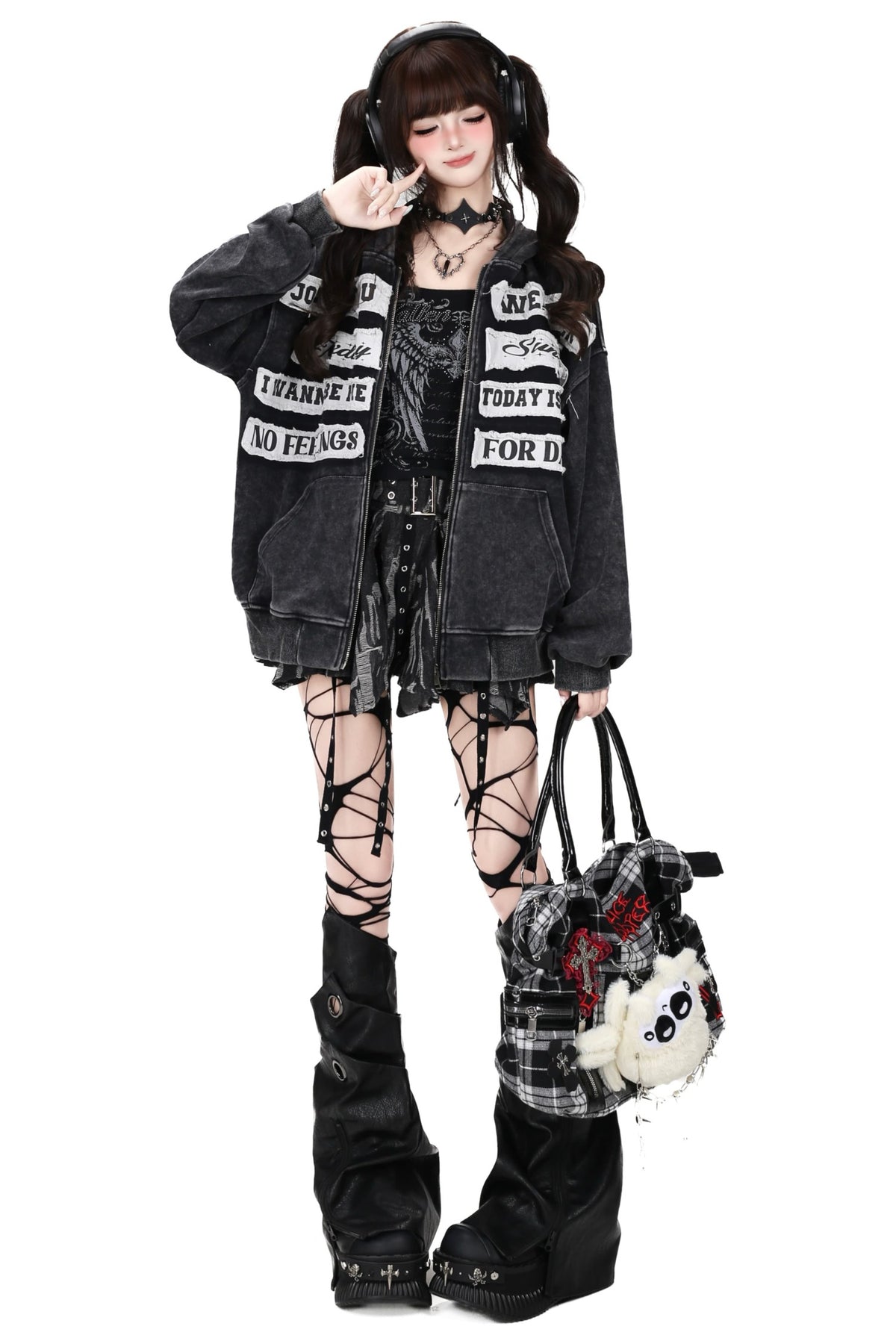 Letter Patch Hooded Jacket