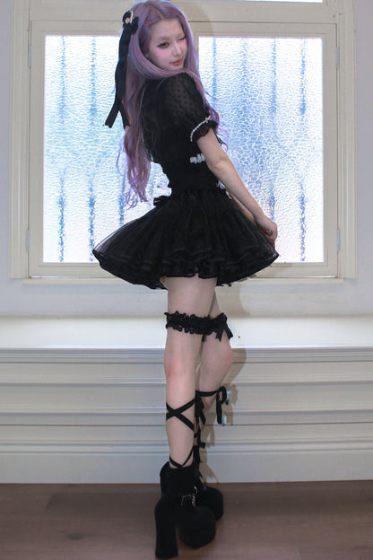 Gothic-Prinzessinnen-Rüschenkleid-Set