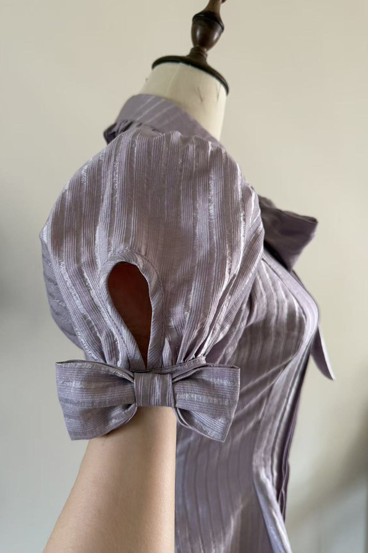 Bow Short Sleeve Blouse