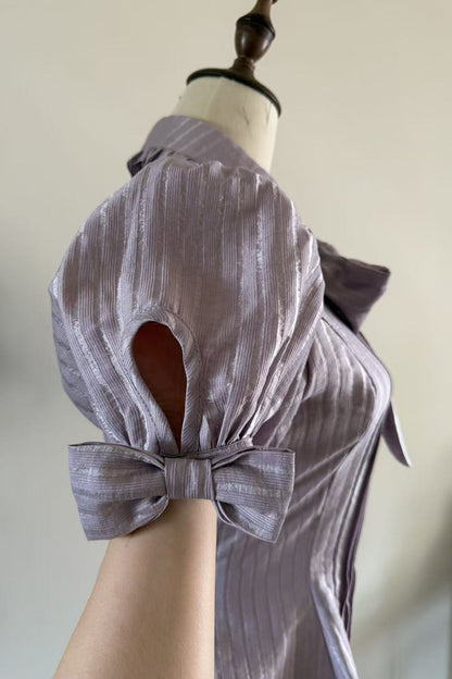 Bow Short Sleeve Blouse