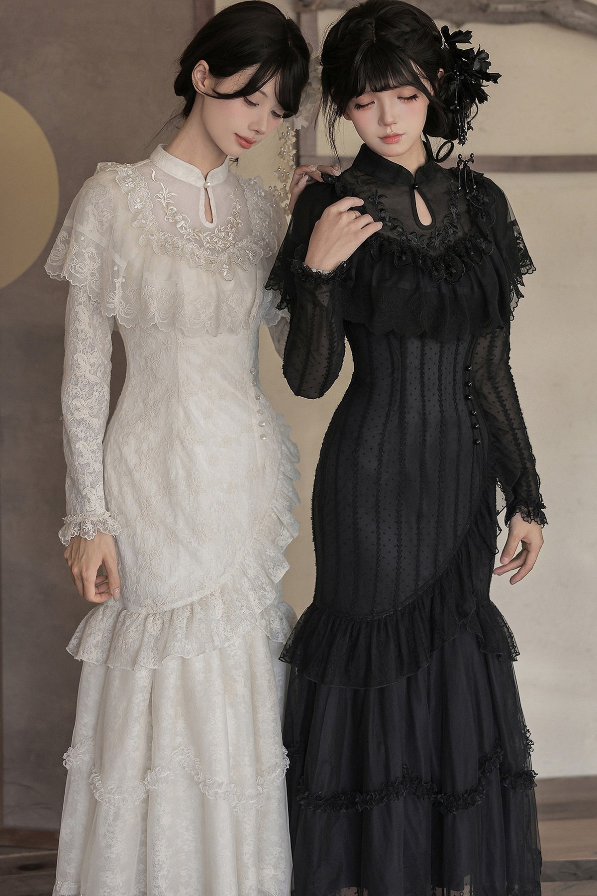 Embroidered Fishtail Qipao Dress
